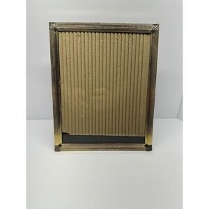 Vintage Art Deco Brass Frame 8"x10" Stamped Design Corner Detail with Patina